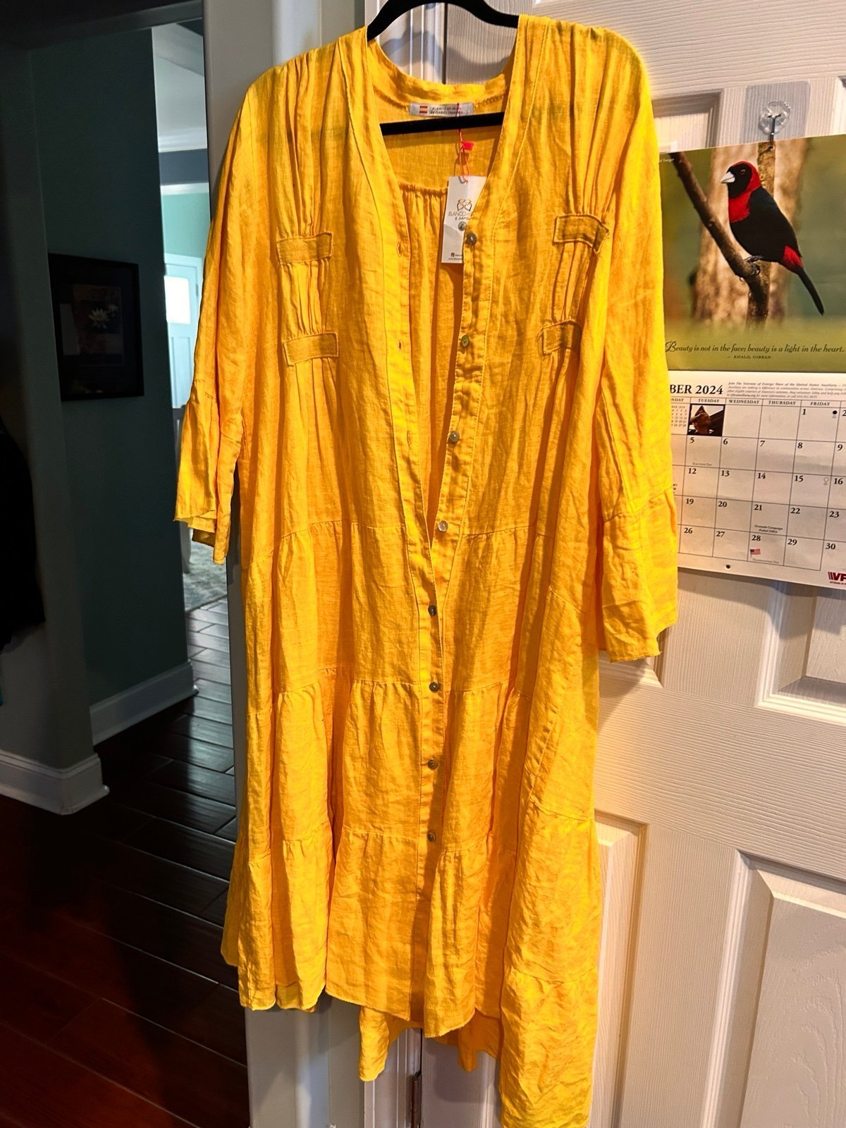 Blanco de Ibiza Linen Dress by Isabel Tavares Sz. L NWT