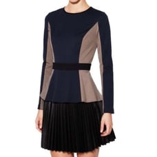JAYGODFREY Colorblocked Peplum Long Sleeved Top Size 8