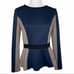 JAYGODFREY Colorblocked Peplum Long Sleeved Top Size 8