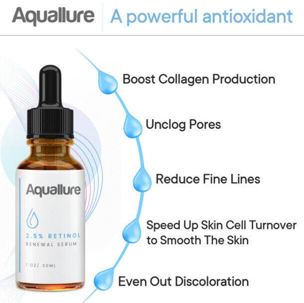 Aquallure Antioxidant Rescue Cream & Retinol 2.5% Serum Bundle -Advanced Formula