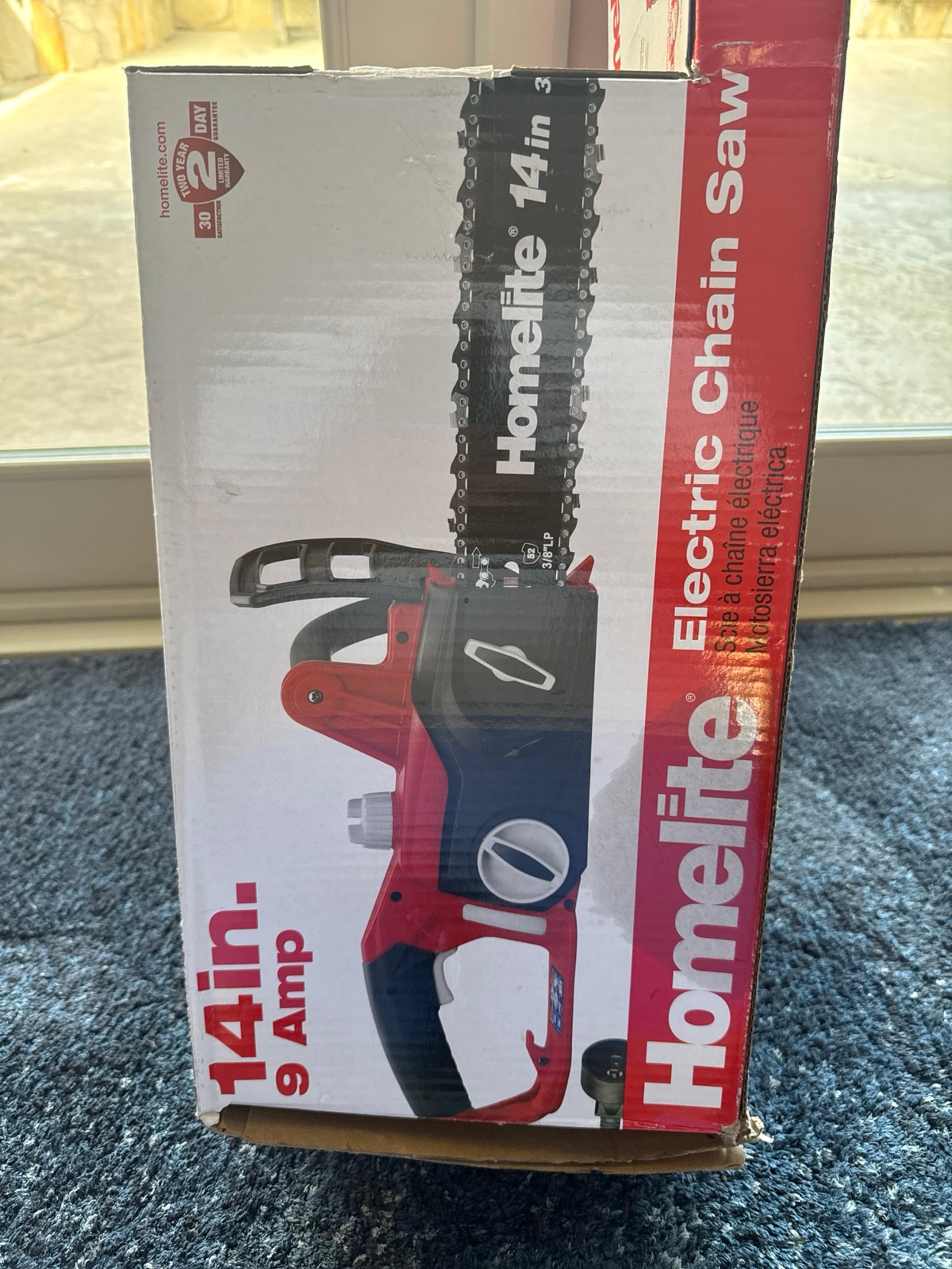 HomeLite electric chain saw 14in 9 amp