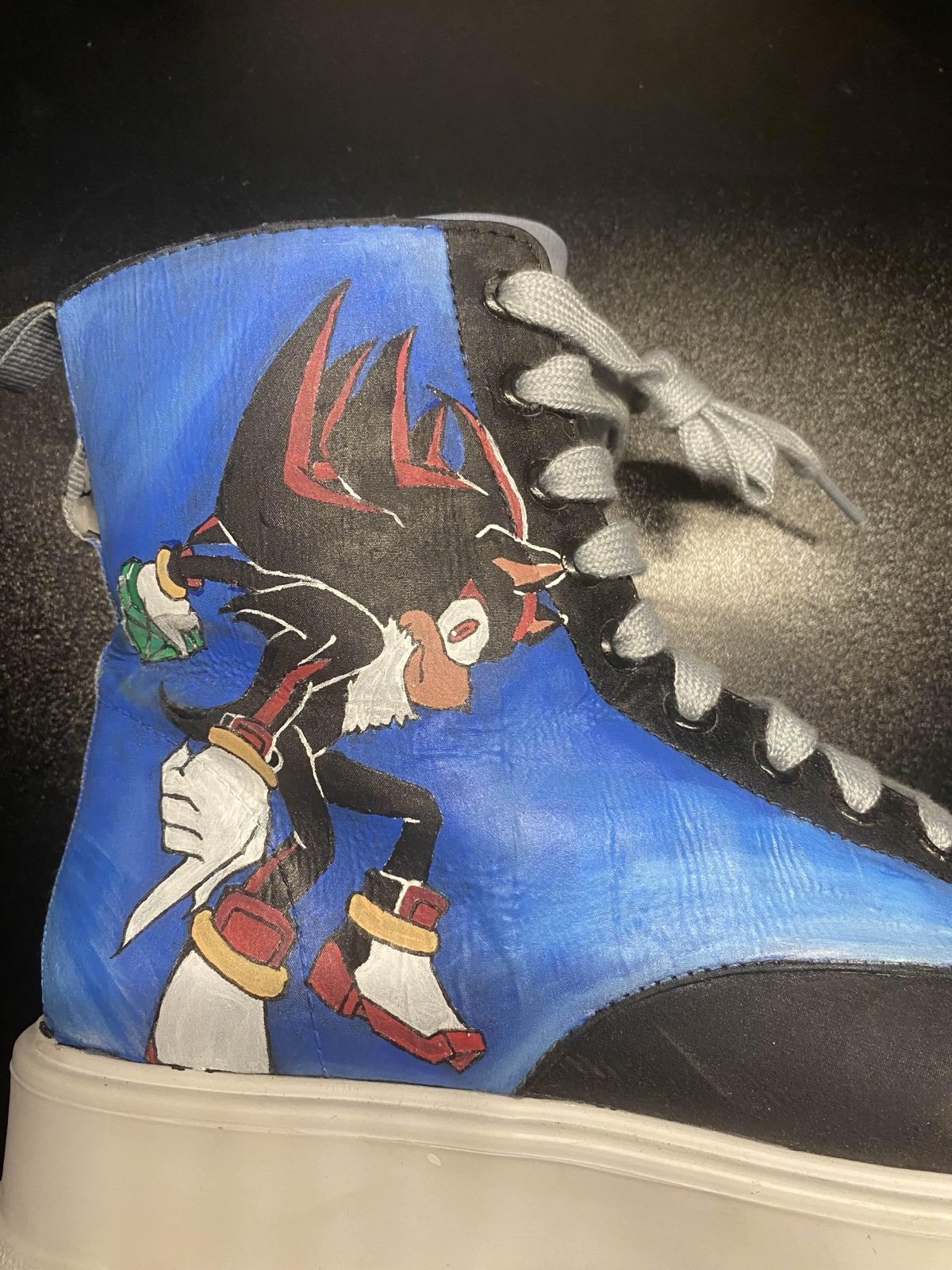 Shadow the hedgehog custom painted shoes