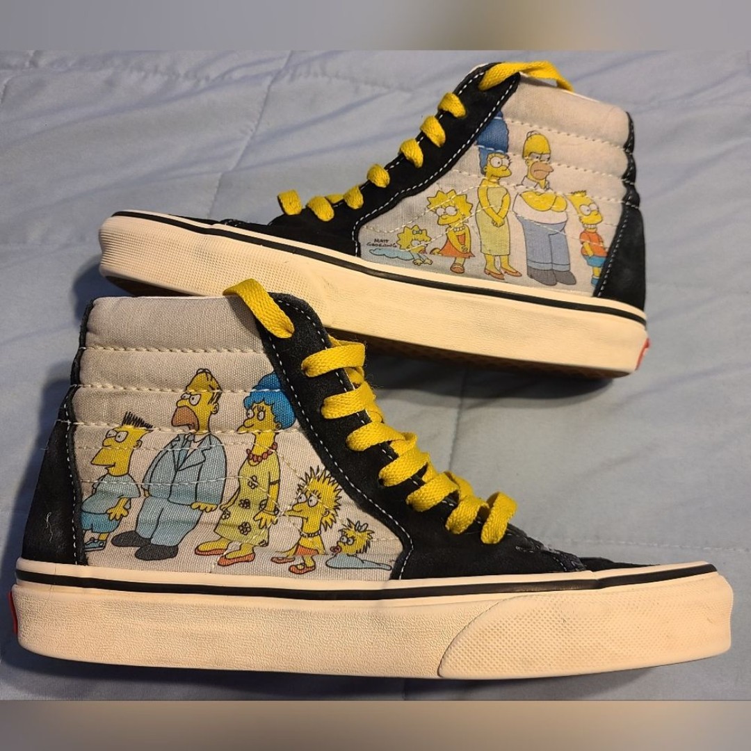 Vans x Simpsons Checker SK8 Hi Tops Sneakers Family Portrait Men 5 Women 6.5