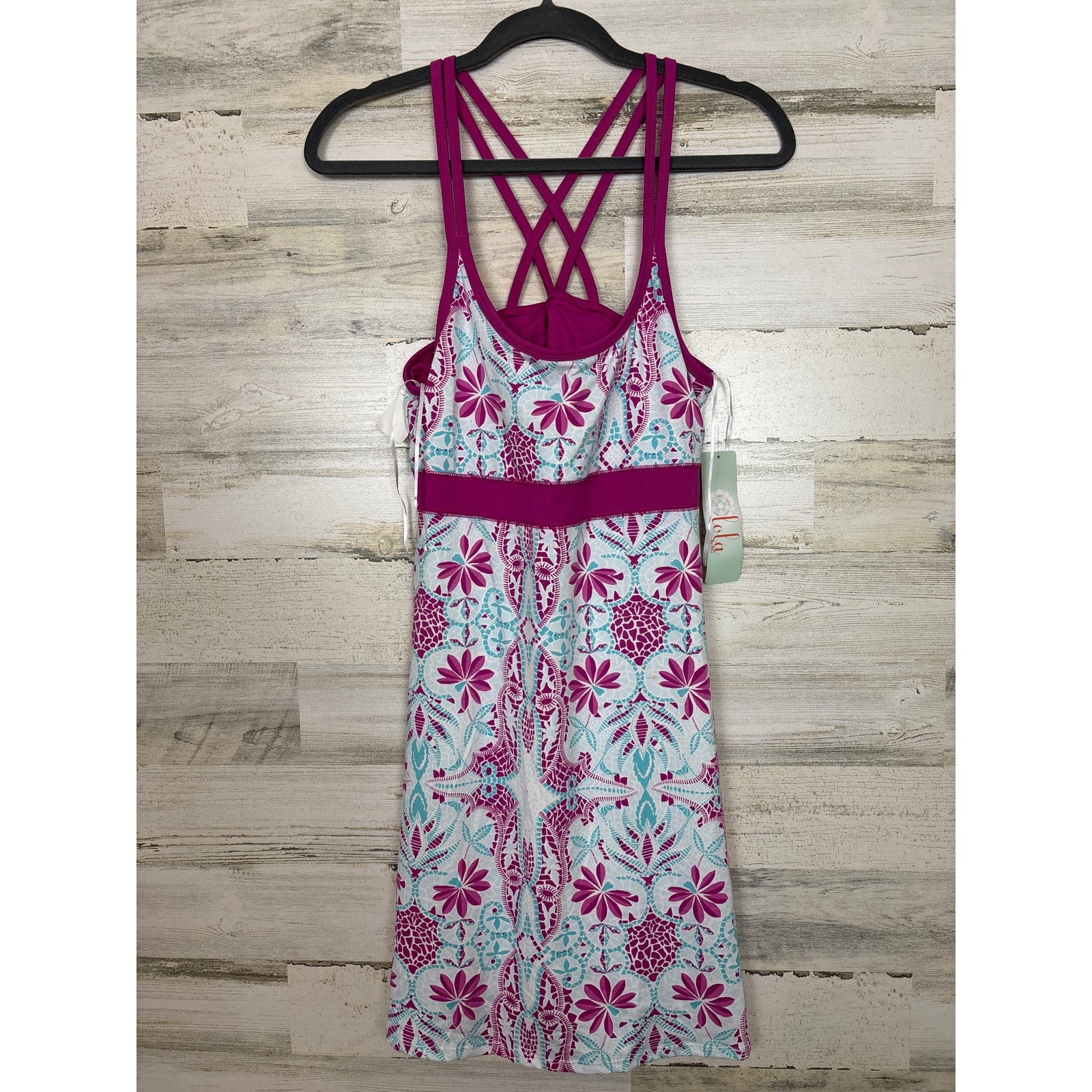 LoLa women medium pink Active built in bra short tunic Dress tennis new athletic