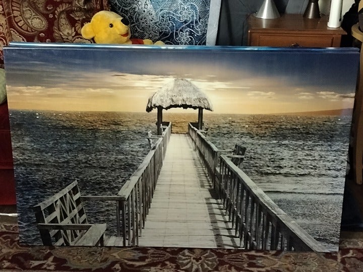 Photo Print on Canvas, The Long Pier - Large 30 X 48 - Gallery Art
