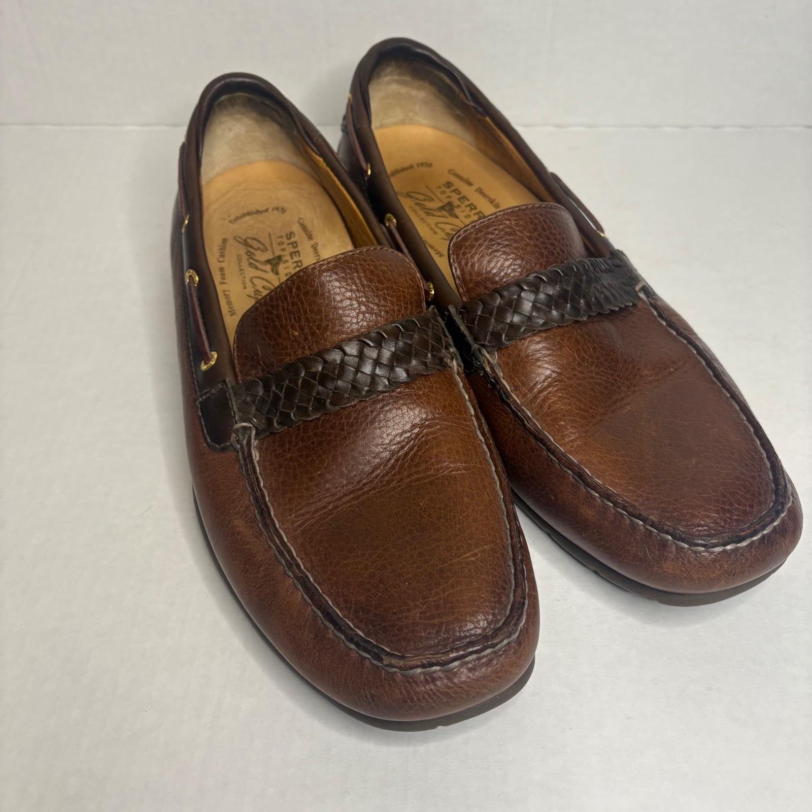 Sperry Gold Cup Vibram Loafers Men's 11.5M Brown Leather Moccasin Slip‑On