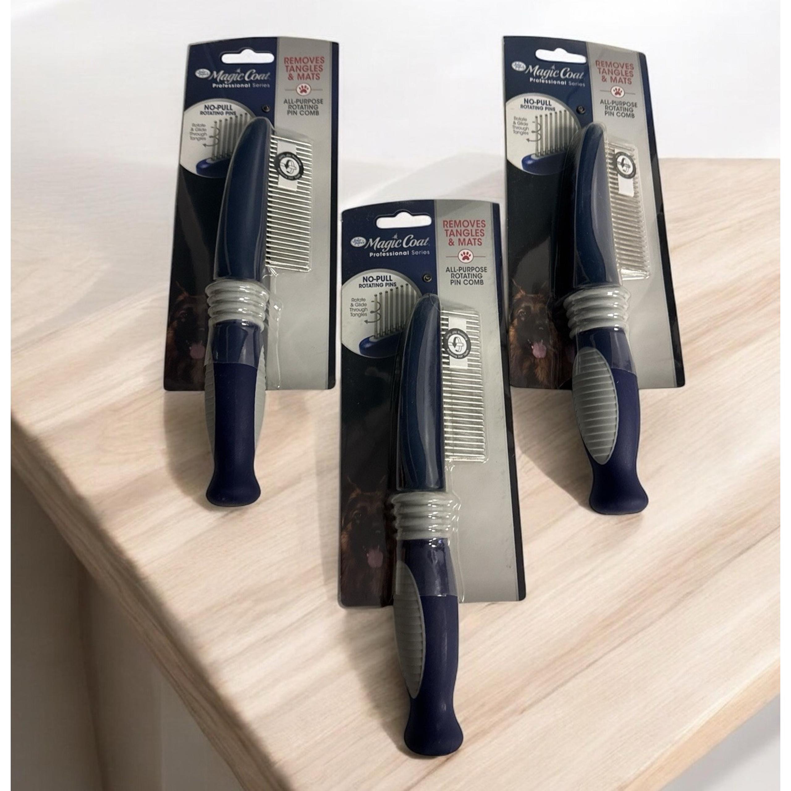 3 x Four Paws Magic Coat Professional All-Purpose Rotating Pin Comb Dogs Cats