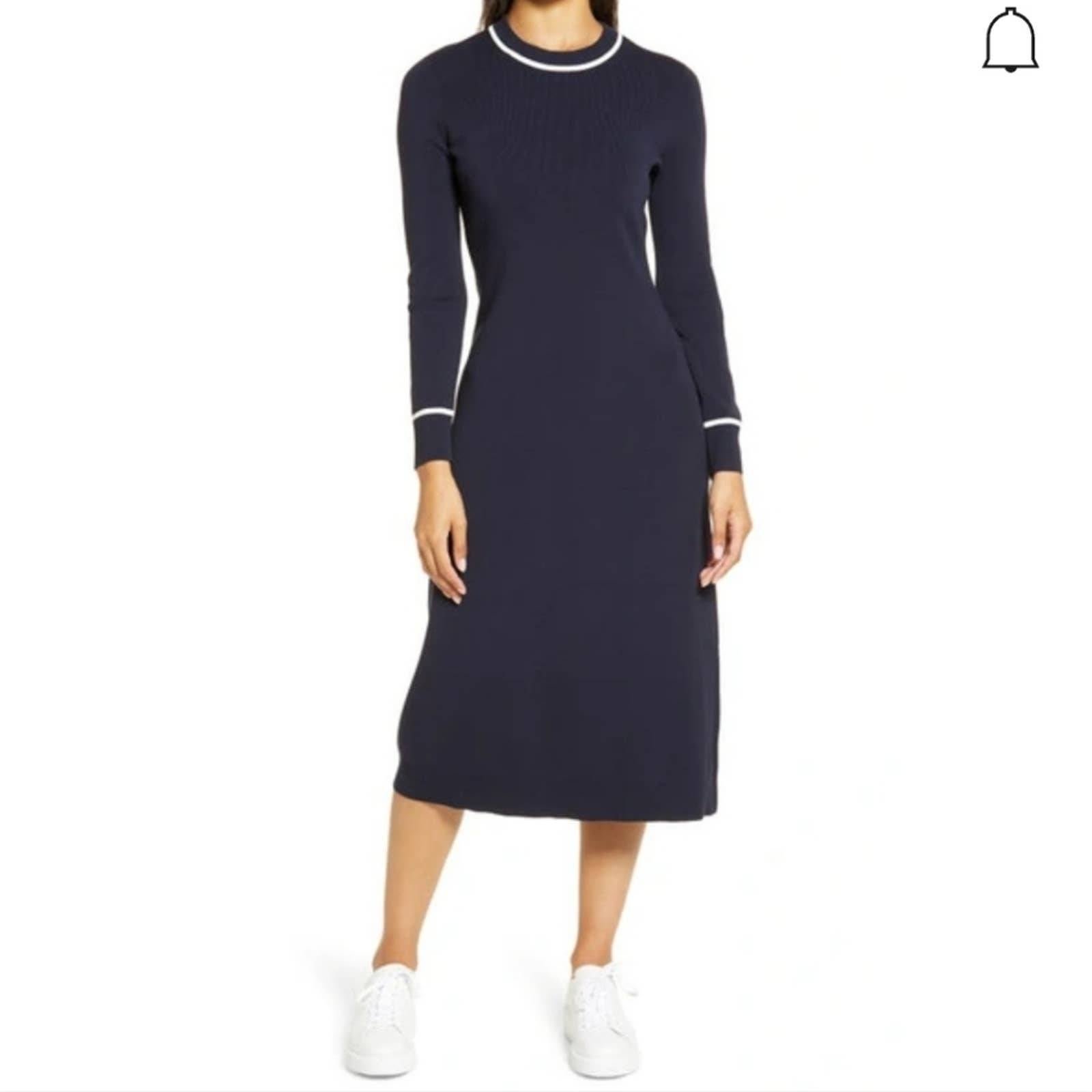 Halogen Long Sleeve Sweater Dress In Navy Night