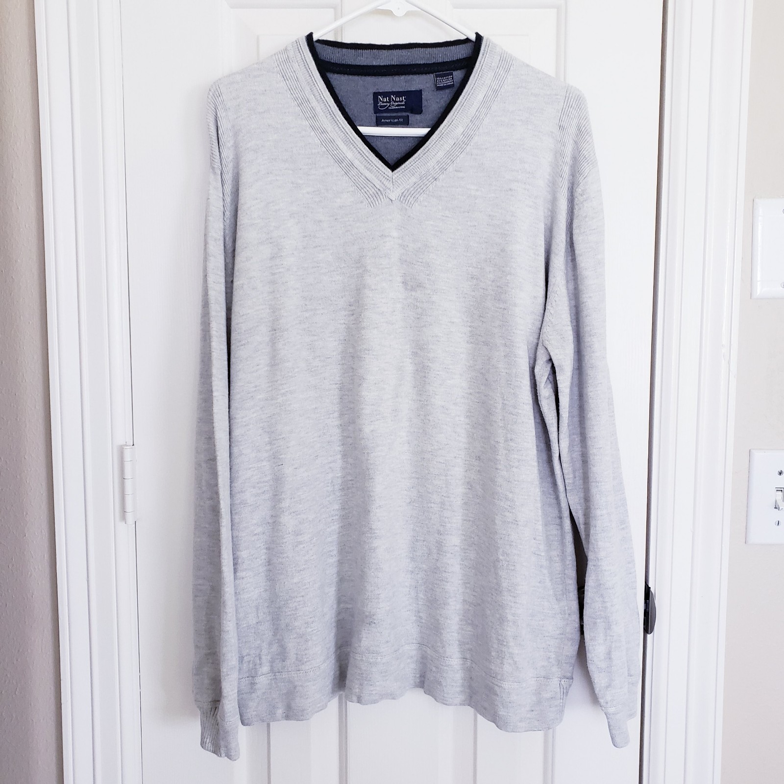 big sale V Fit American Originals Luxury Nast Nat Neck L Blend Cashmere Cotton Sweater Men big sale V Fit American Originals Luxury Nast Nat Neck L Blend Cashmere Cotton Sweater Men
