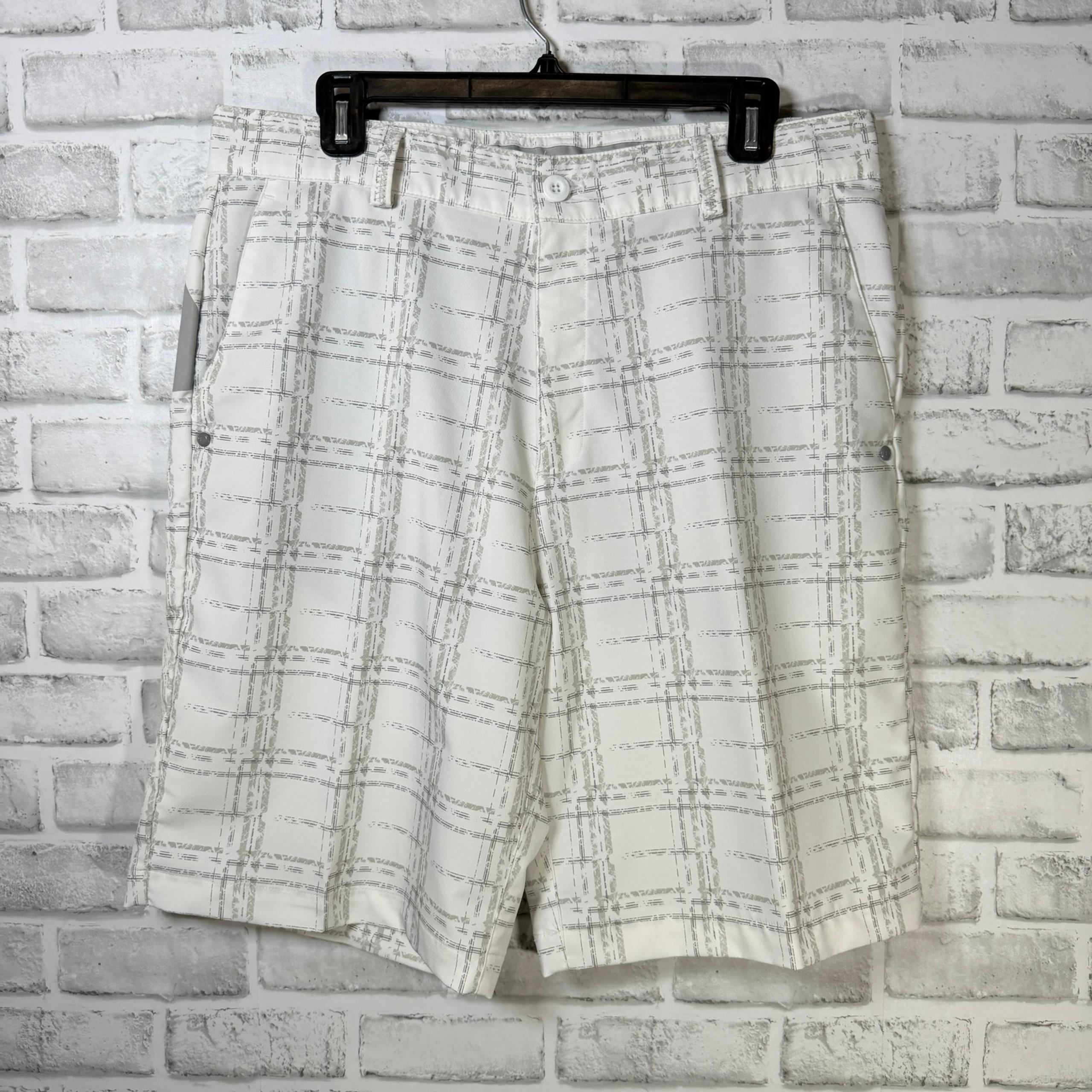 Under Armour White Polyester Blend Athletic Casual Shorts Mens Size 34