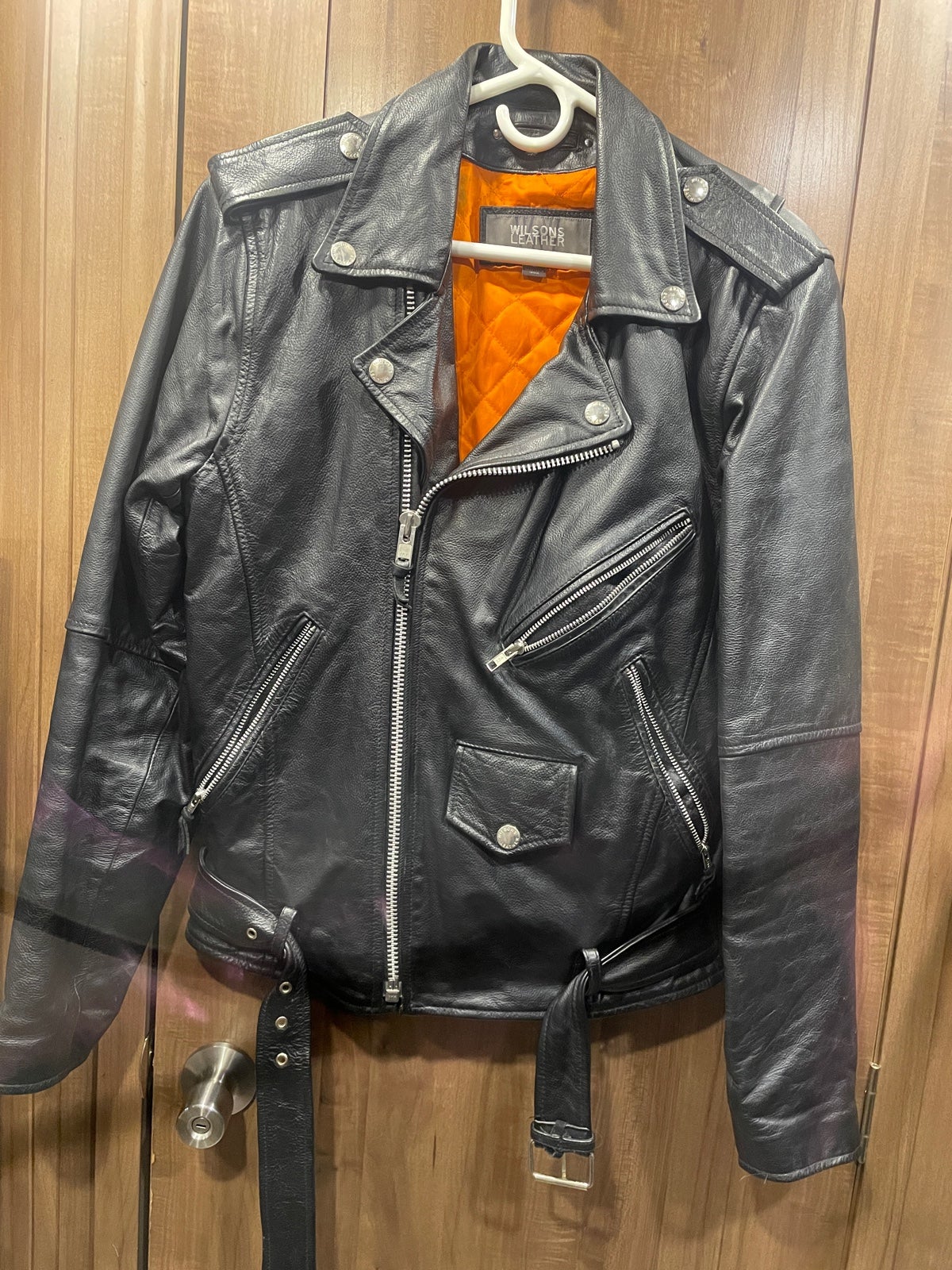 Wilsons Leather Motorcycle Jacket Biker Classic Brando Perfecto Sm FREE SHIPPING