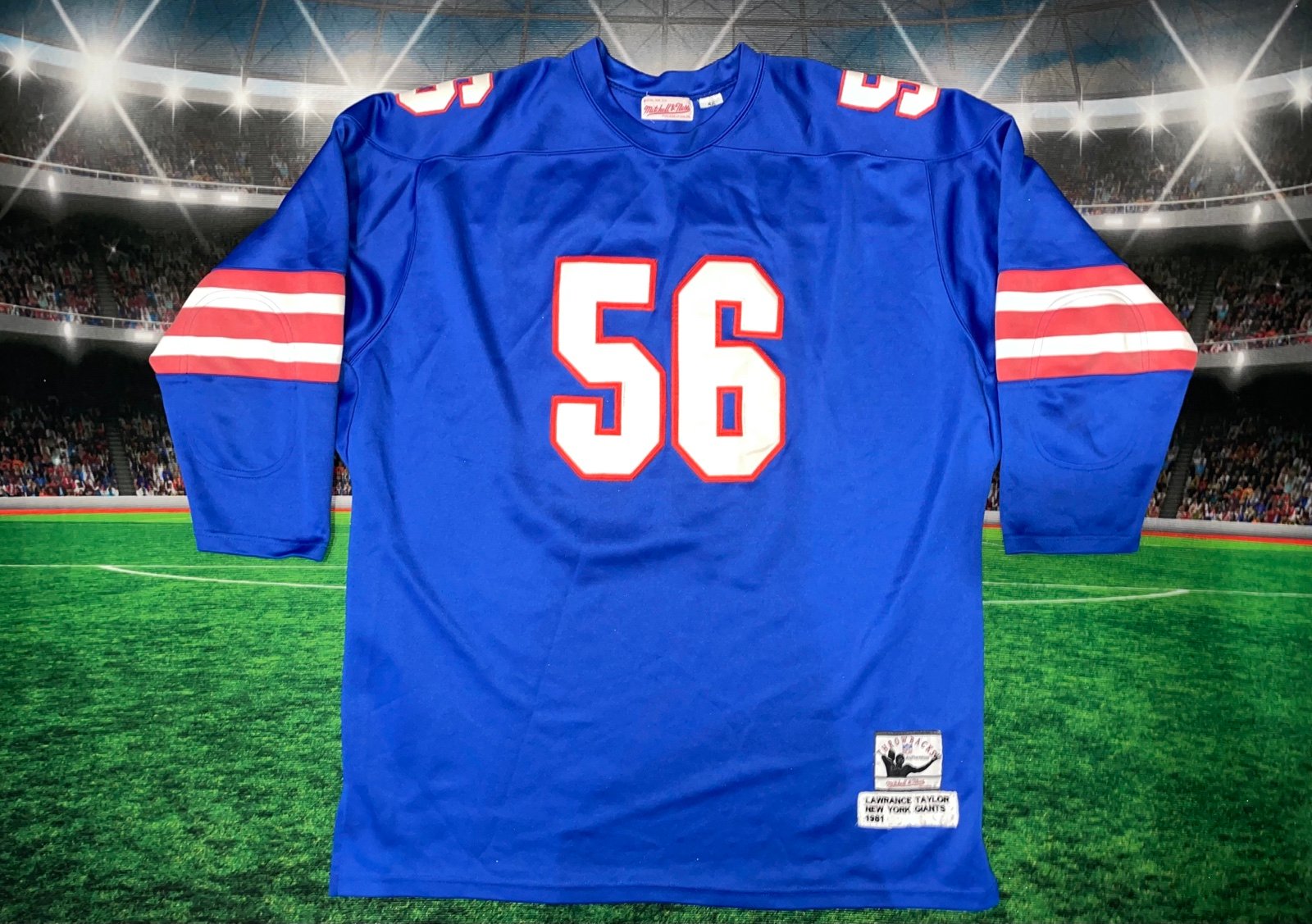New York Giants 1981 Lawrence Taylor Mitchell & Ness Throwback Jersey Sz 56