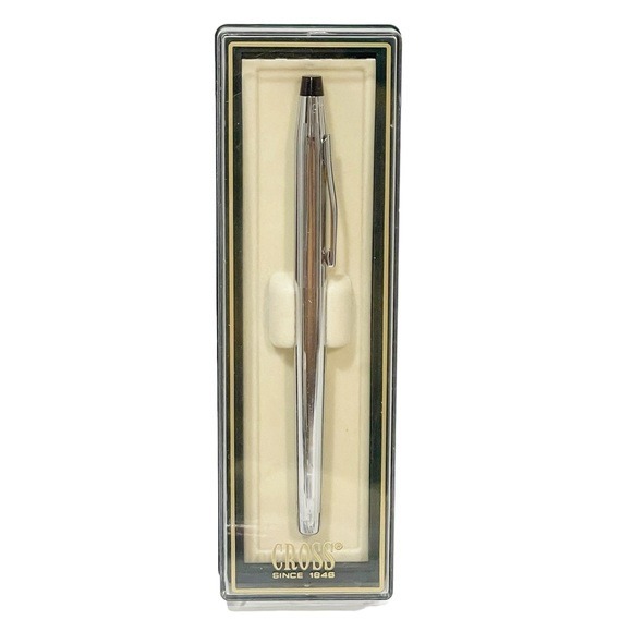 Cross Vintage Silver Black Ink One Pack Pen Office Hard Case