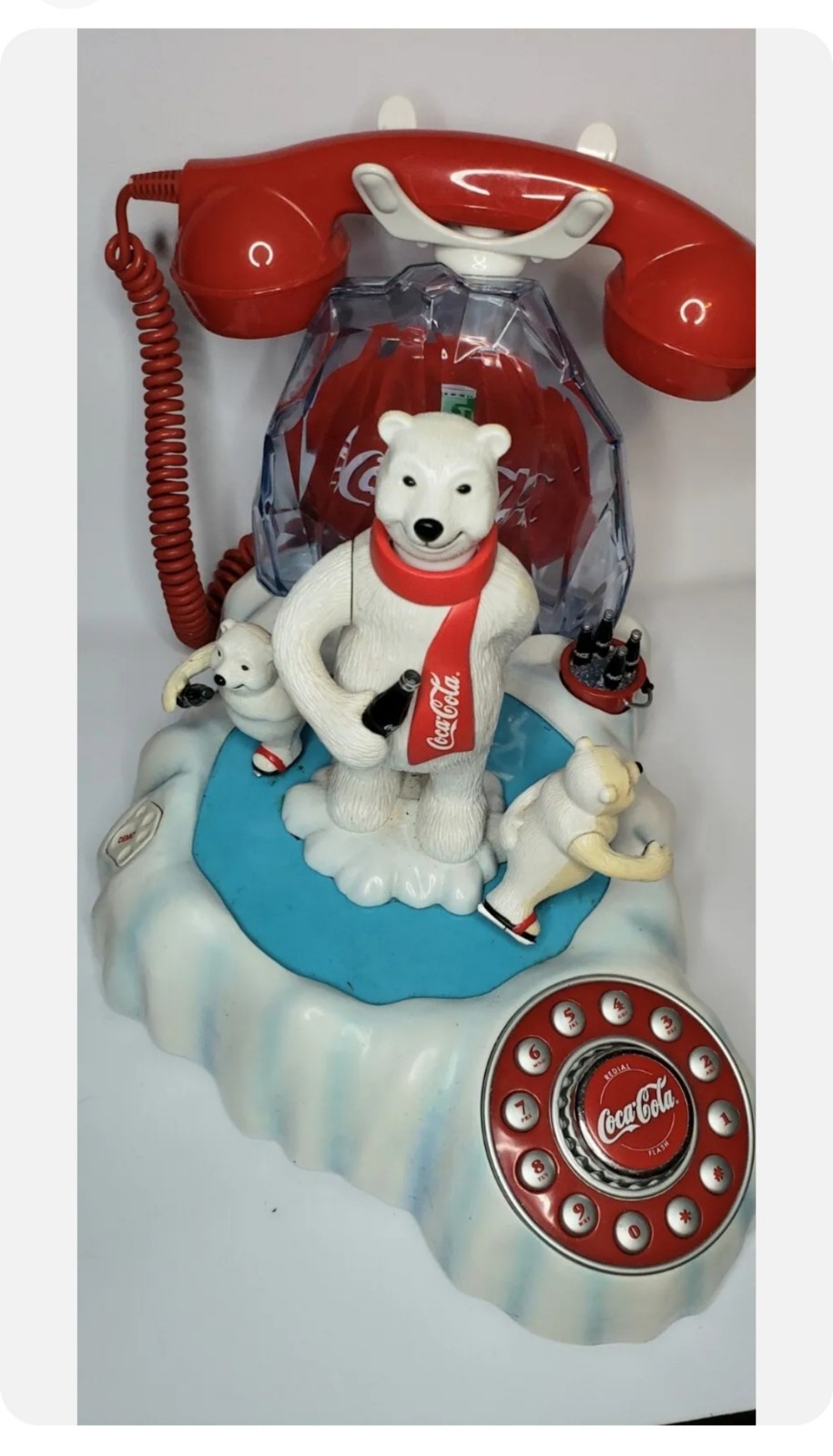 Coca Cola Animated Polar Bear Phone 1990's Vintage