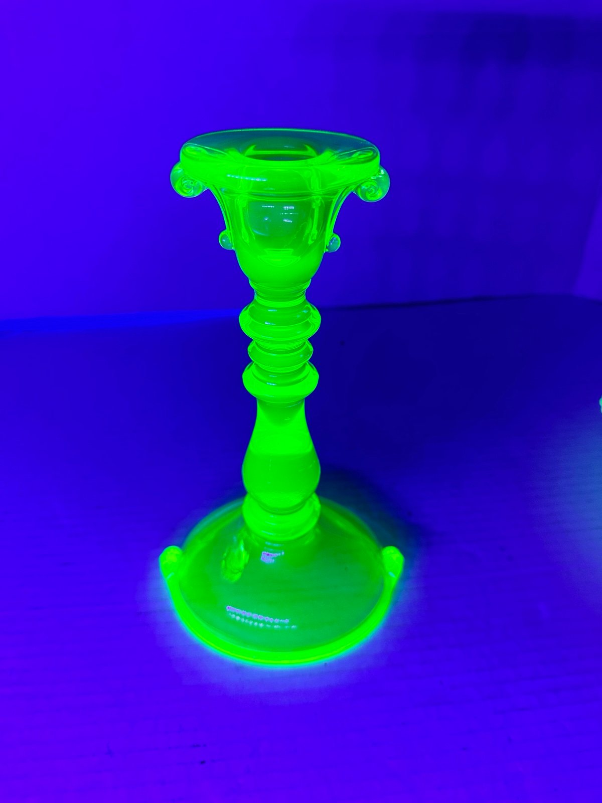 Candlestick Made by Imperial, pattern Double Scroll, from the depression era.