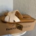 Born Ilana Leather Slide Sandal, Cushioned Padded, White Cream, Size 8, NWT