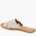 Born Ilana Leather Slide Sandal, Cushioned Padded, White Cream, Size 8, NWT