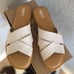 Born Ilana Leather Slide Sandal, Cushioned Padded, White Cream, Size 8, NWT