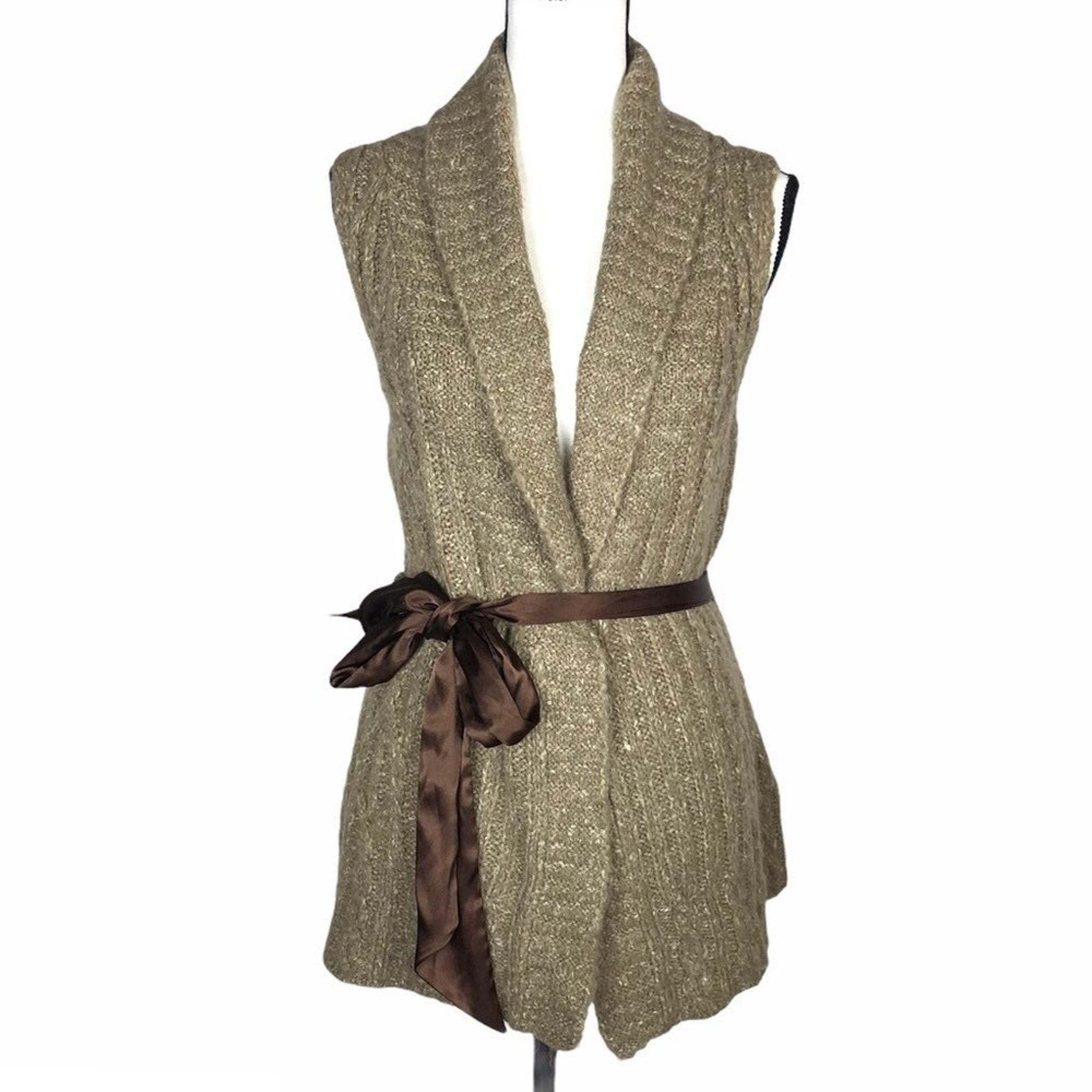 Guess jeans tan sweater vest with sash