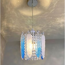 Meiszally Crystal Chandeliers Modern Dining Room Light Fixtures, Round Chrome Pe