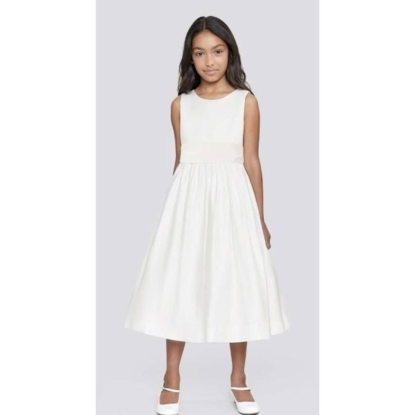 Us Angels Satin Tank Ivory Girl's Dress in White Sz 5