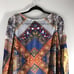 Shiloh 770 Size Medium Sheer Blouse Crowns Royalty Crocheted Fringe Boho 0589