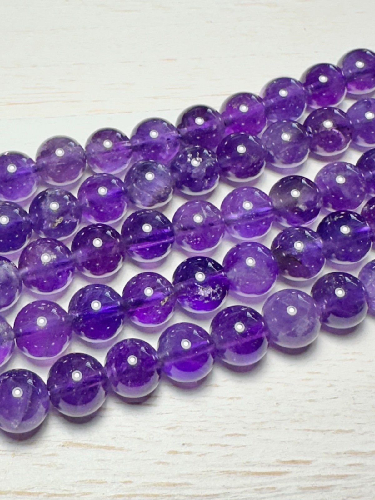 5 Strands - 8mm Grade A Amethyst Bead Strands