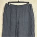 FLAX black 100% linen wide leg crop pants S