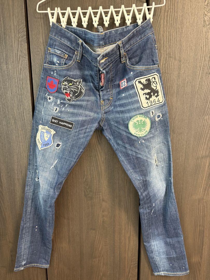 DSQUARED2 patched denim size 46