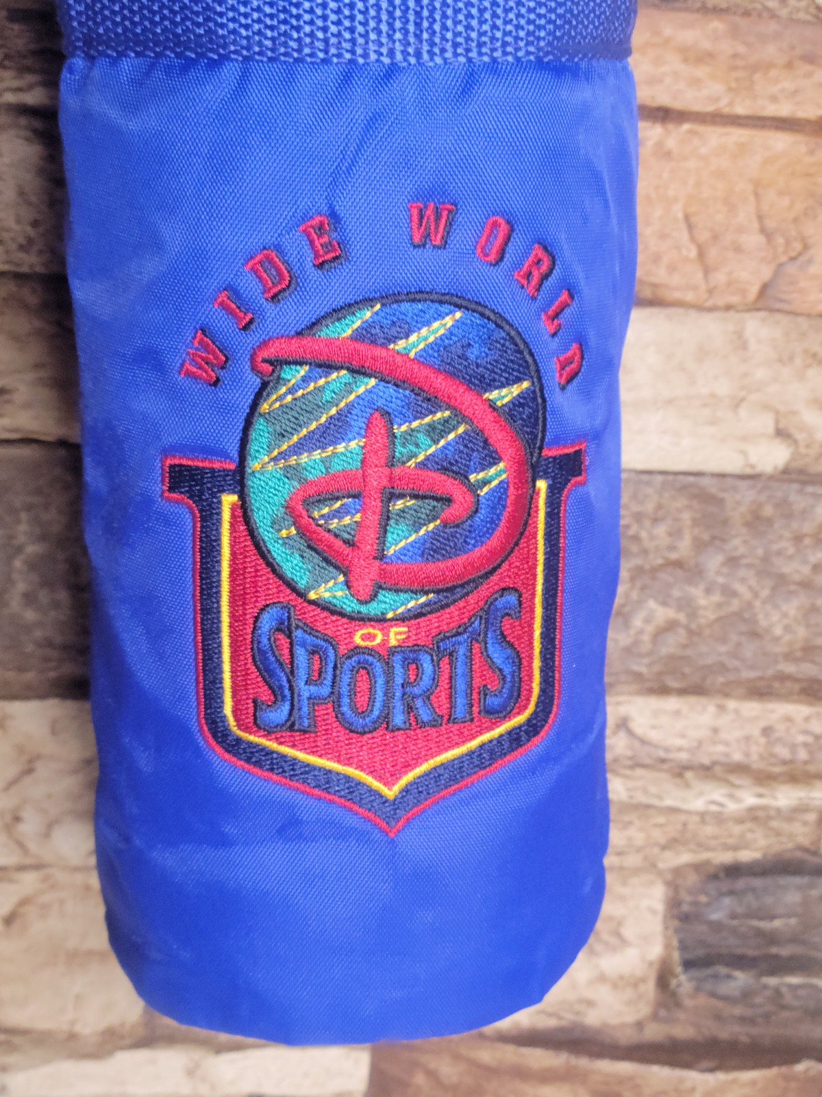 Vintage Disney Wide World of Sports Embroidered Water Bottle Holder