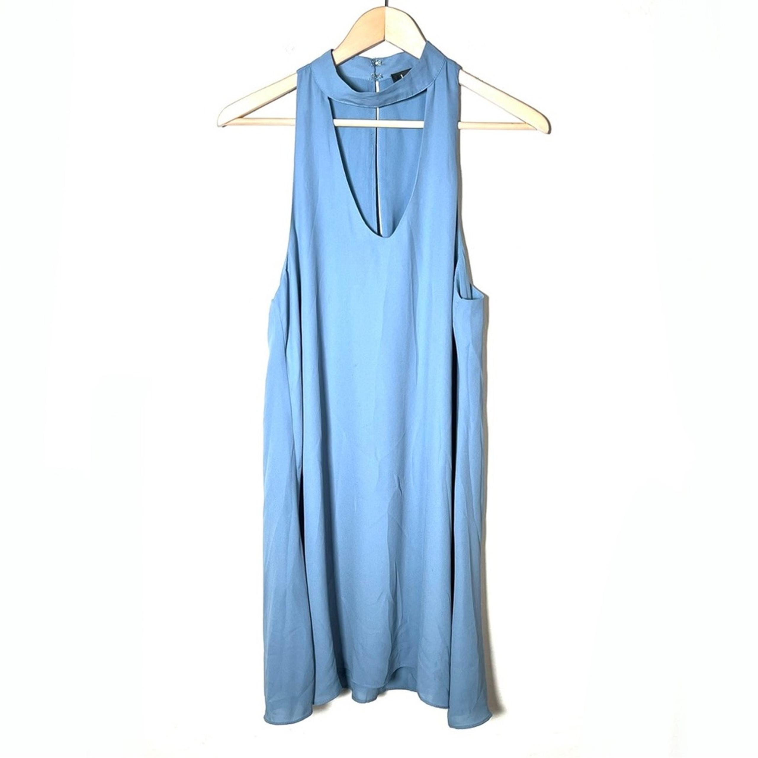Lulus baby blue halter style shift dress size large L B6