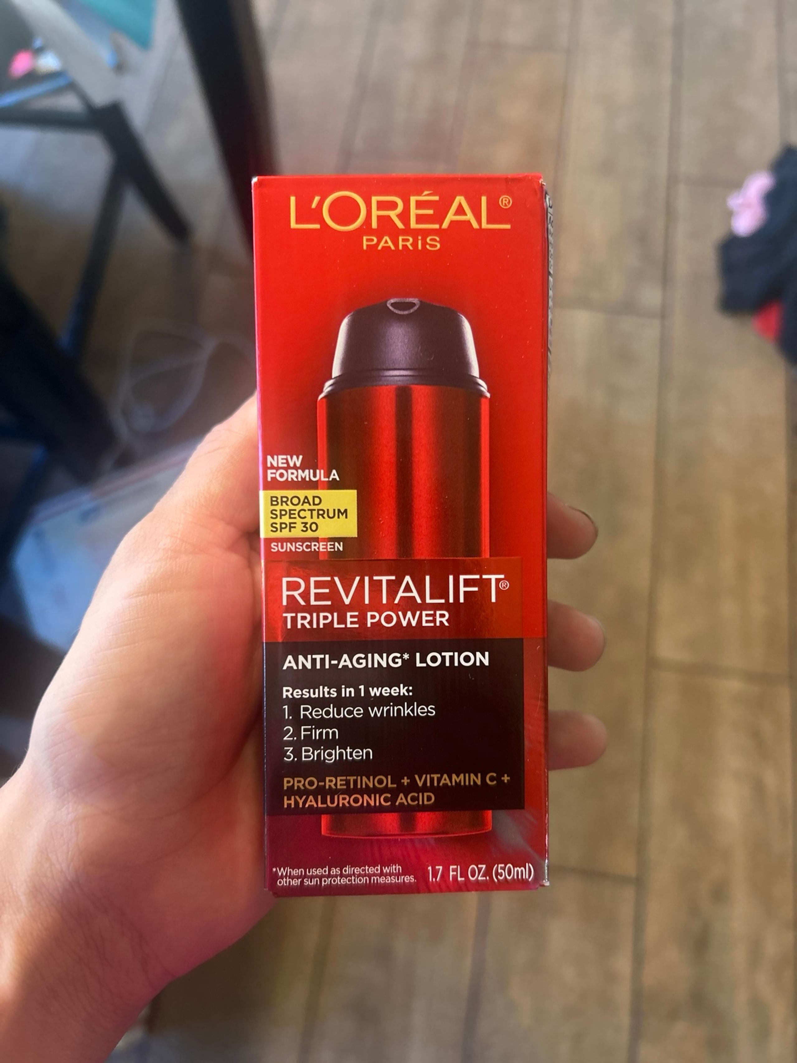 LOreal Paris Revitalift Triple Power with SPD 30 Anti-Aging Lotion 1.7oz BNIB