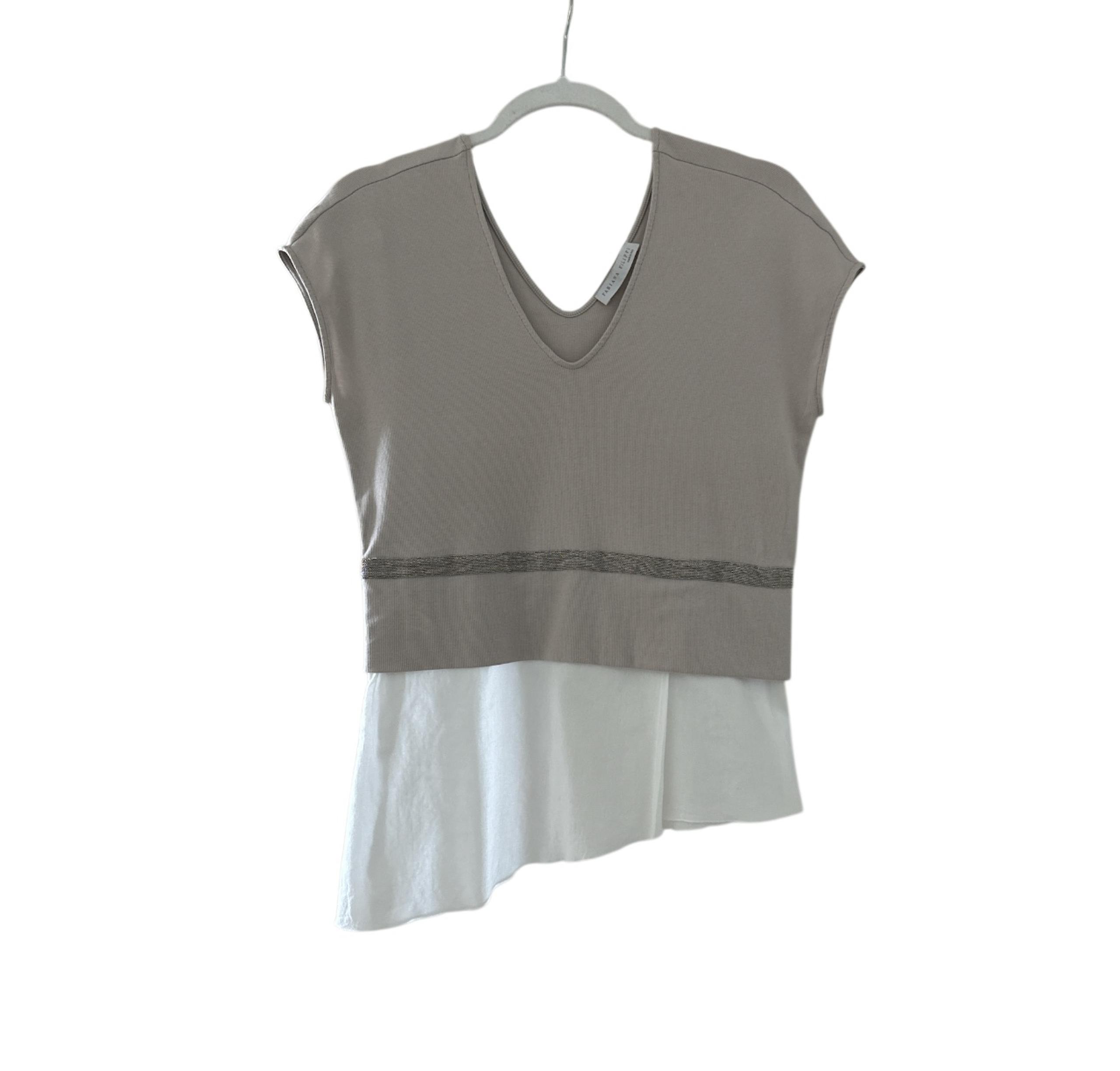 Fabiana Filippi asymmetric Women Top with silver detail