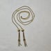 Vintage Monet Tassel Lariat Necklace Goldtone Chain Disc Cap Elongated Bead