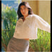 Ciao Lucia Torino Cable Knit Collared Cropped Sweater in Sand