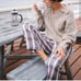 Ciao Lucia Torino Cable Knit Collared Cropped Sweater in Sand