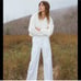Ciao Lucia Torino Cable Knit Collared Cropped Sweater in Sand