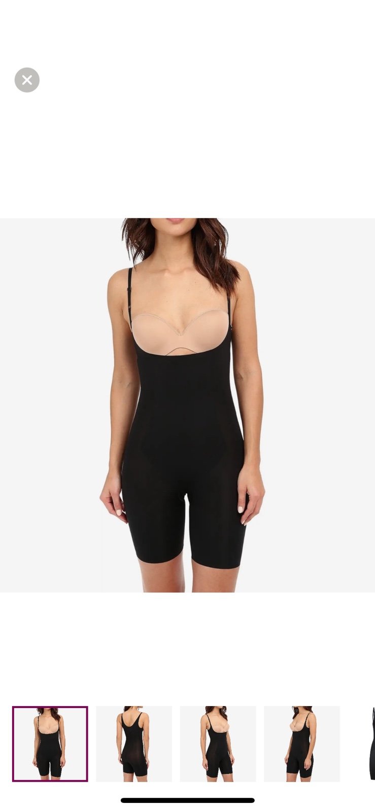 Spanx Thinstincts Open Bust Mid Thigh Bodysuit