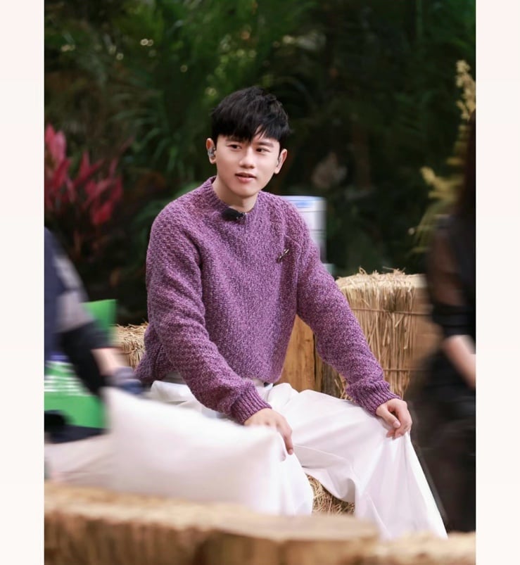 The Kooples Purple Wool Sweater With A Honeycomb Texture