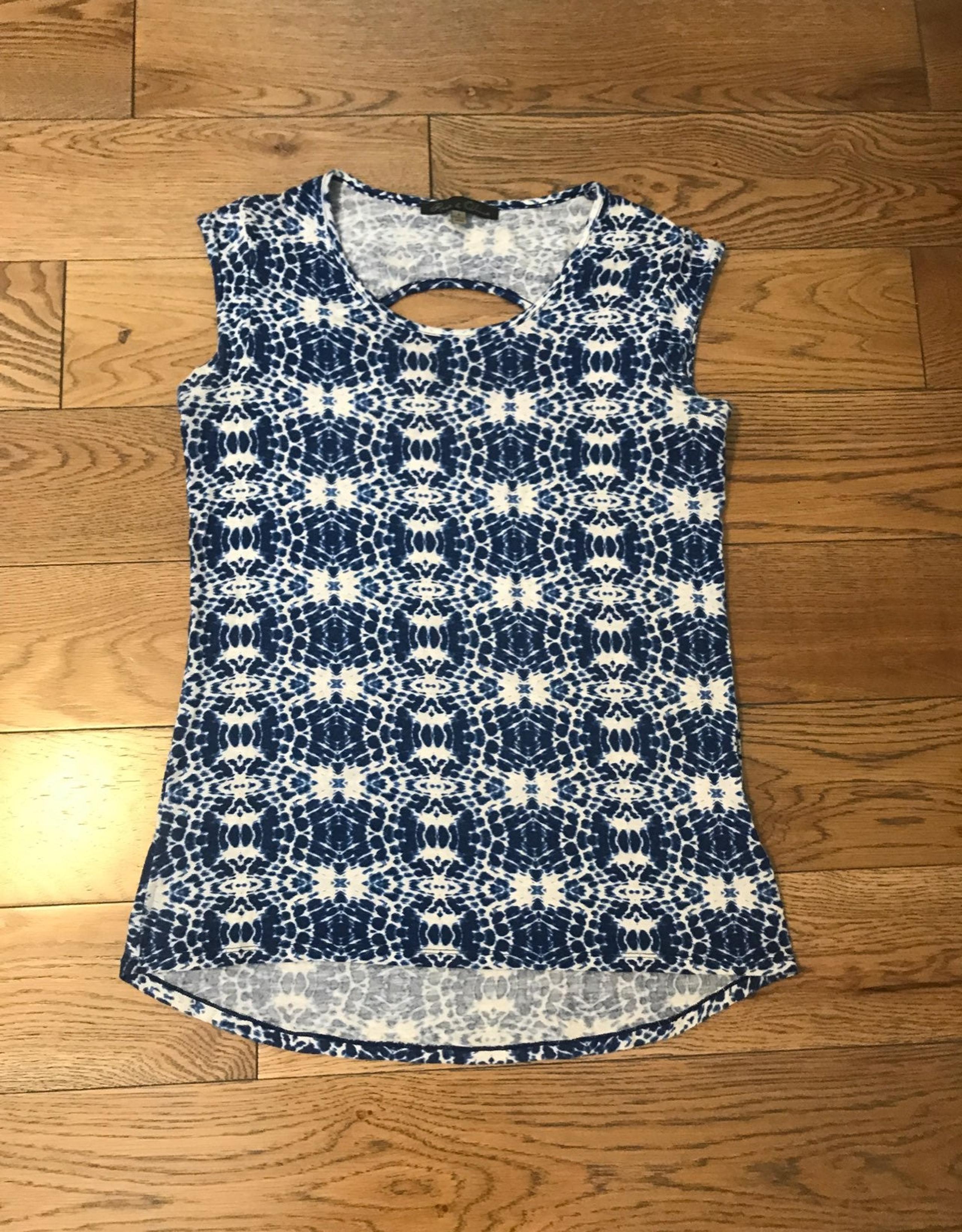 Blue white tank top