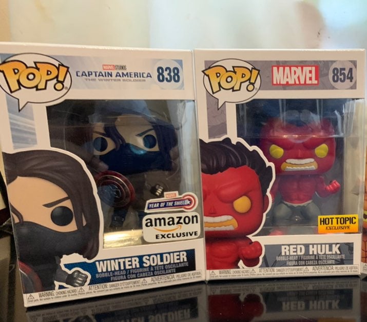Funko Pop! Winter Soldier & Red Hulk Lot