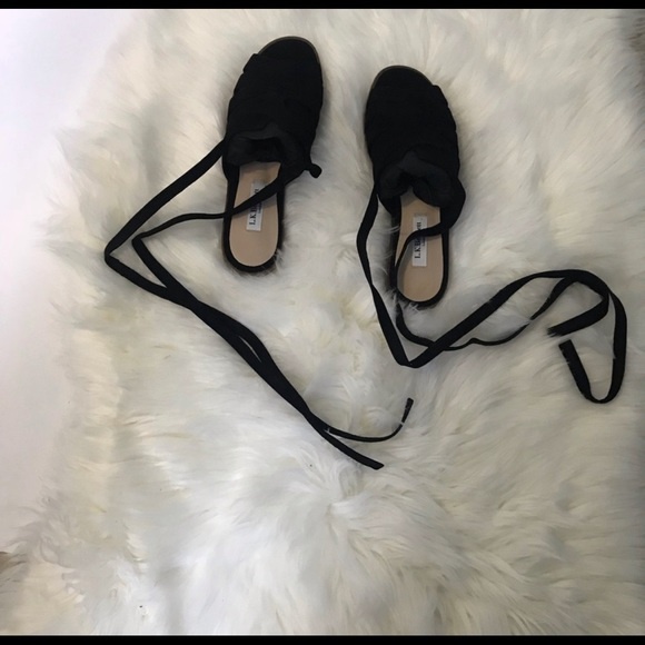 L.K. Bennett Selma Suede Bla-black Ankle wrap flat