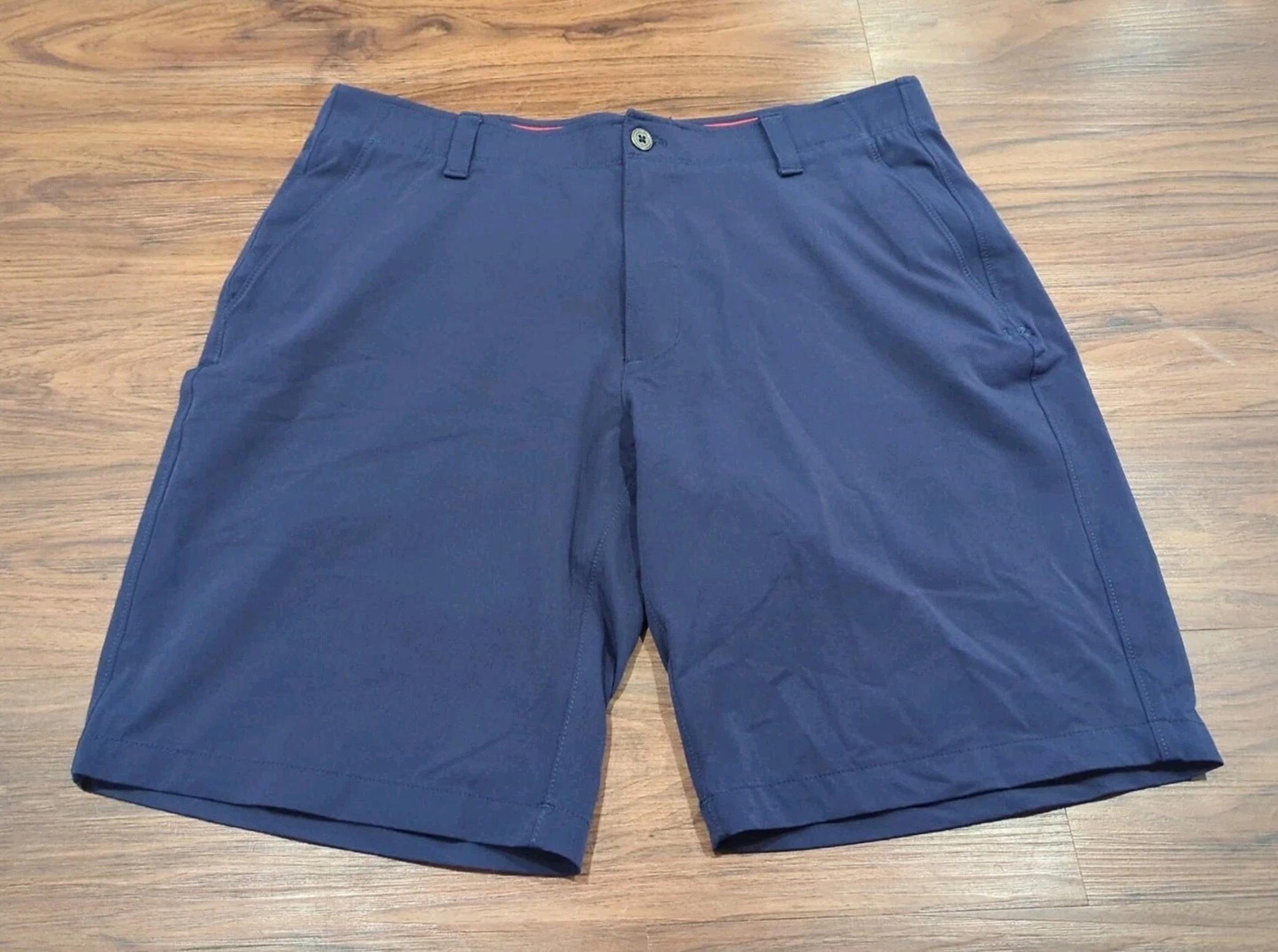 Under Armour Men's Heat Gear Golf Shorts Size 38 Blue Workout Casual Nylon