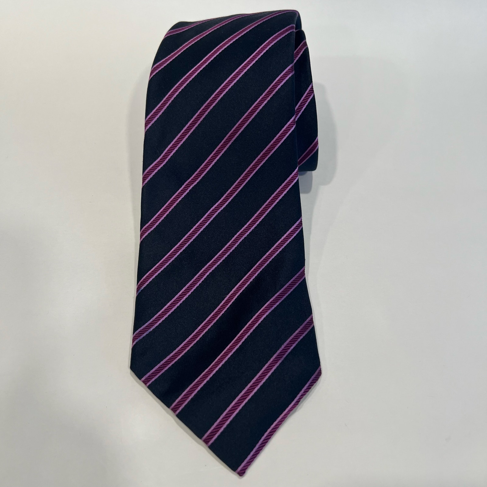 Luigi Borrelli Napoli 100% Silk Neck Tie Made in Italy Blue Purple Pink