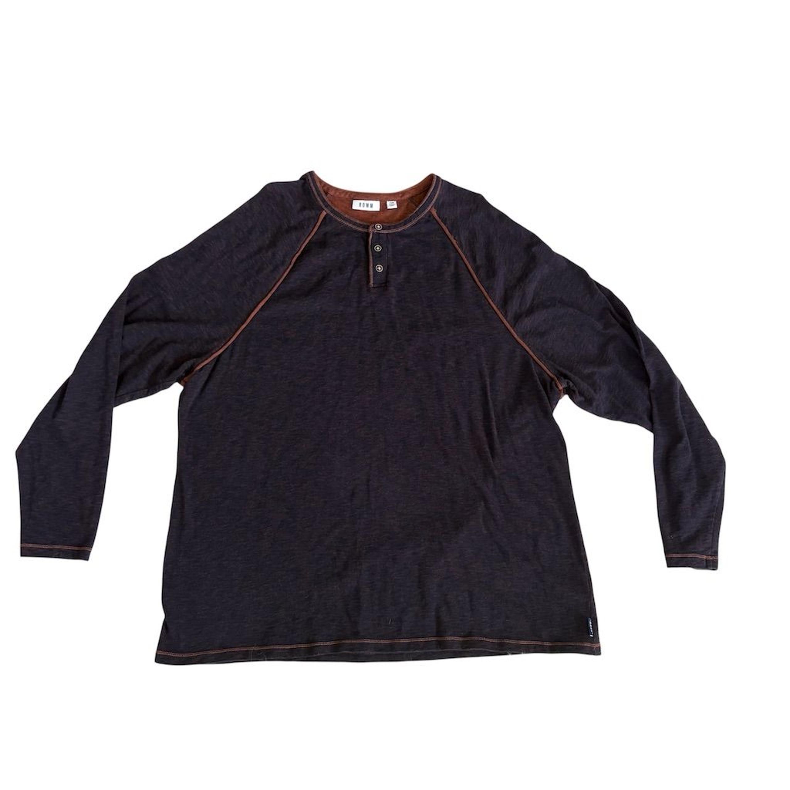 ROWM Men's 2XB Long Sleeve Henley Shirt Multicolor Big & Tall