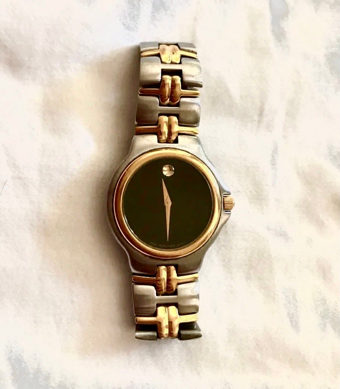 Movado Watch Men's Classic 40 mm stainless steel and yellow gold PVD-finish