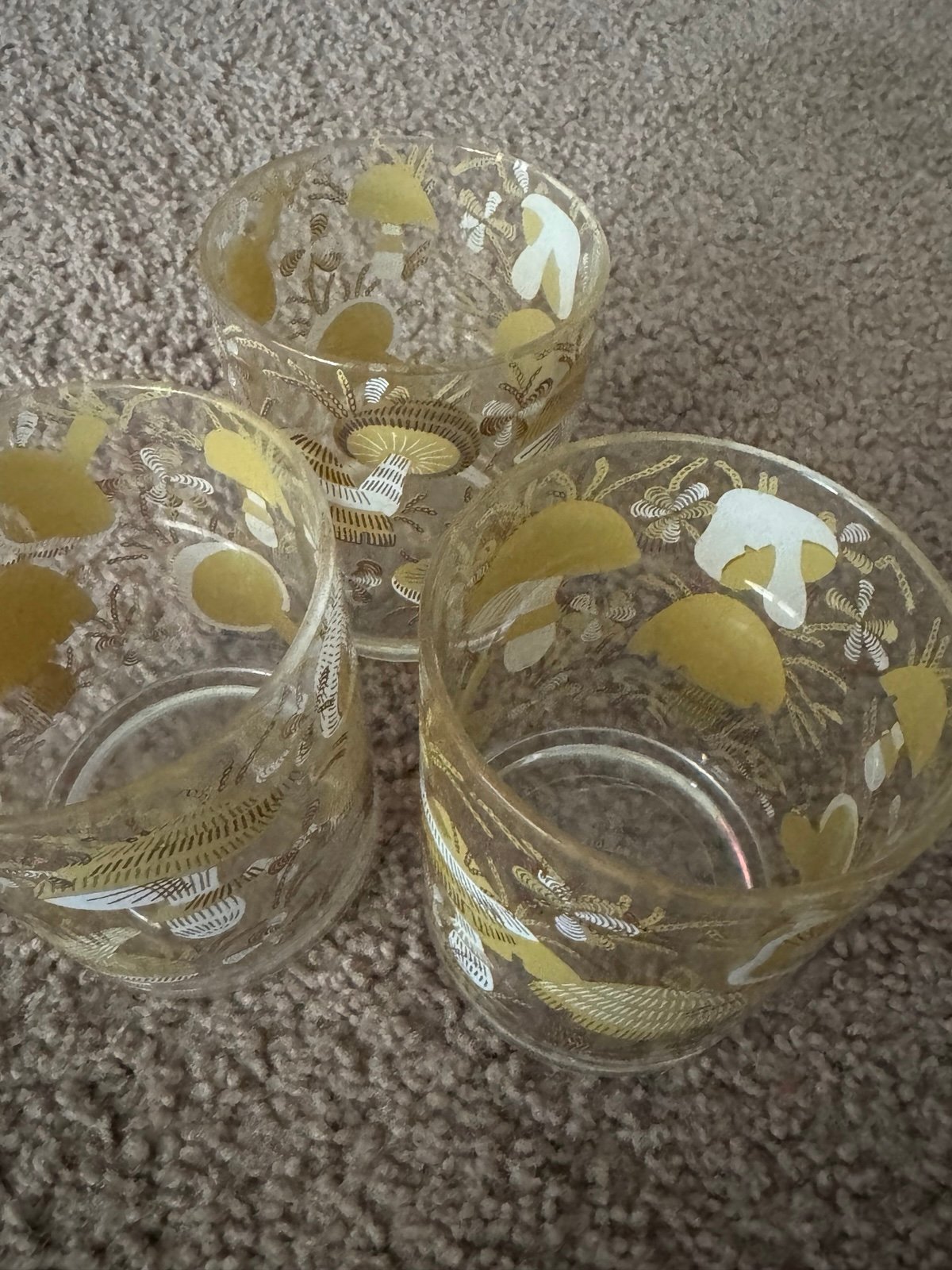 Vintage H. J strotter plastic mushroom cups