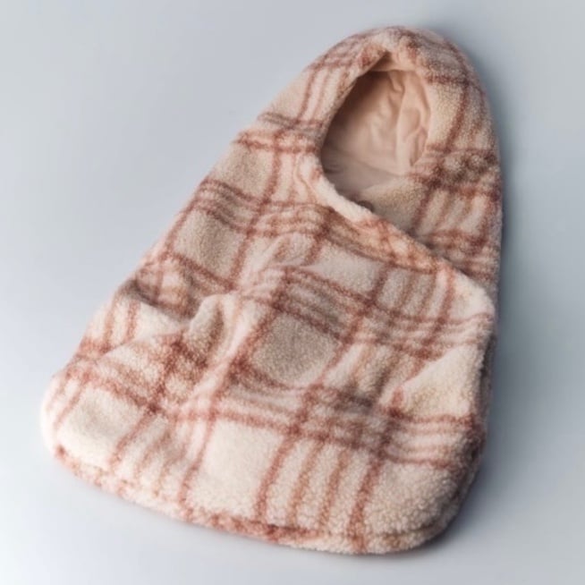 NWT Zara Baby Girl Boy Plaid Lined Fleece Carrier Sac Blanket Crew Boho 1-3m