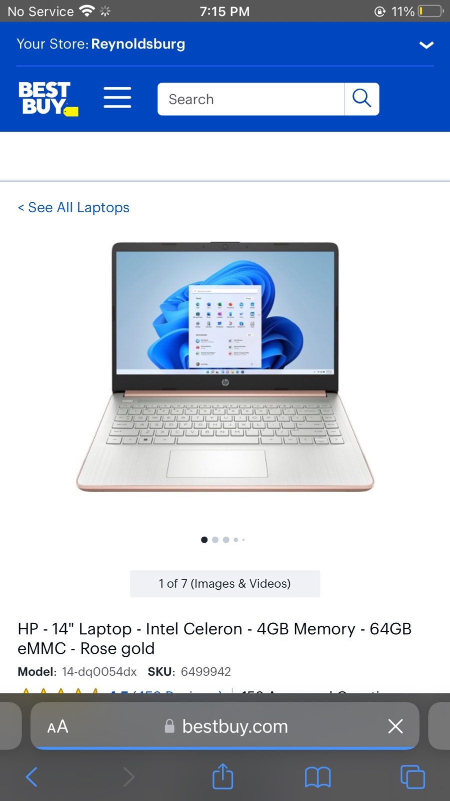 14in” Rose Gold HP Laptop