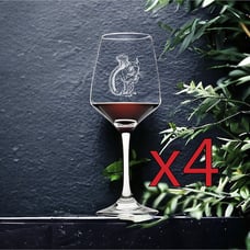 Squirrel Wine Glasses x4 Premium 12 Oz Personalize Animal Outdoor Gift NEW